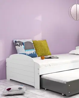 BMS Detská posteľ s prístelkou LILI 2 Farba: biela / modrá