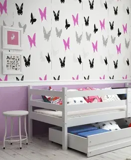 BMS Detská jednolôžková posteľ ERYK | biela Farba: biela / ružová, Rozmer.: 190 x 80 cm