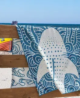 ArtFlhf Plážová osuška SHARK BLUE | 90 x 180 cm
