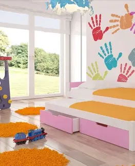 ArtAdrk Detská posteľ s prístelkou FRAGA Farba: biela / sivá