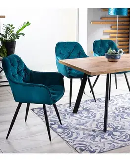 Signal Jedálenská stolička CHERRY MATT VELVET Farba: Modrá / velvet 79