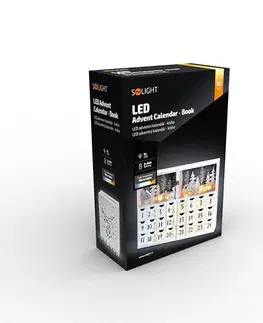 Solight LED adventný kalendár Kniha, 8x LED, 40 x 30 cm, 2x AAA