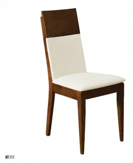 Drewmax Jedálenská stolička - masív KT171 | buk / koža Morenie: Koniak