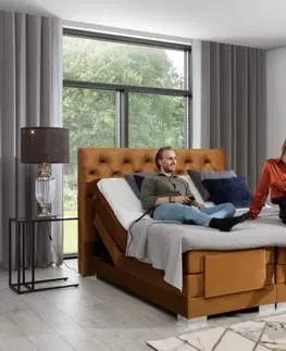 ArtElta Manželská polohovateľná posteľ CLOVER Boxspring | 160 x 200 cm farebné prevedenie: Monolith 09