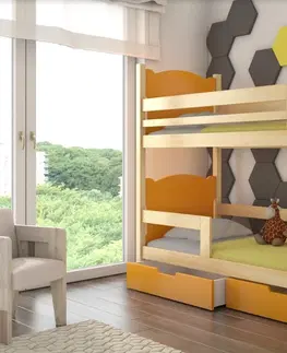 ArtAdrk Detská poschodová posteľ MARABA Farba: Borovica / ružová