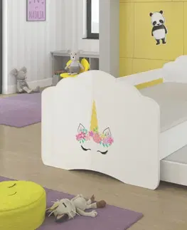 ArtAdrk Detská posteľ CASIMO II | s prístelkou a zábranou Prevedenie: Jednorožec