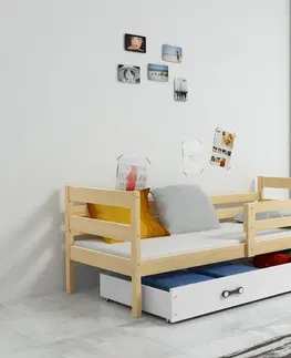 BMS Detská jednolôžková posteľ s úložným priestorom ERYK | borovica Farba: Borovica / sivá, Rozmer.: 190 x 80 cm