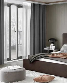 ArtElta Manželská posteľ AUDREY s úložným priestorom | 160 x 200 cm Farba: Čierna / Soft 11