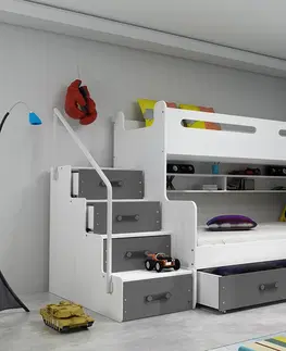 BMS Detská poschodová posteľ MAX 3 Farba: Sivá