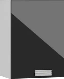 ARTBm Závesná skrinka SOLO | SOL 04 Farba: Biela / čierny lesk
