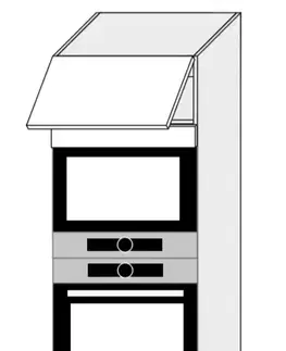 ArtExt Kuchynská skrinka vysoká pre vstavané spotrebiče FLORENCE lesk | D14RU 2M 284 Farba korpusu: Grey