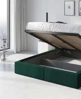 BMS Manželská posteľ HAILEY | bez matraca 140 x 200 cm Farba: Zelená
