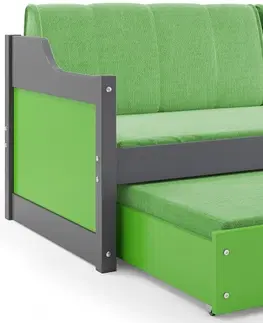 BMS Detská posteľ s prístelkou DAWID | sivá 80 x 190 cm Farba: Sivá