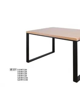 Drewmax Jedálenský stôl Metal ST373 / dub / doska 2,5 cm Farba: Dub bielený, Prevedenie: E 200 x 75 x 100 cm