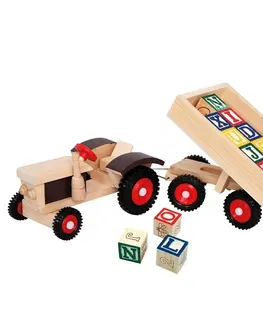 Bino Traktor s gumovými kolesami a vlečkou