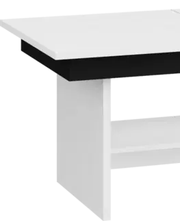 WIP Konferenčný stolík DALLAS Farba: Biela / čierny lesk