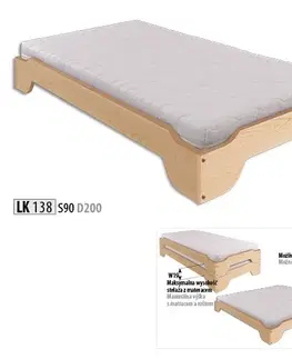 Drewmax Stohovateľná posteľ - masív LK138 Morenie: Orech