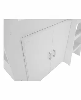 ArtFMbra Detská poschodová posteľ so stolíkom FUNNY Farba: biela / sivá