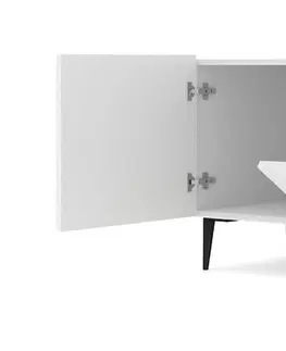 ARTBm Tv stolík DIUNA 145 2D1K | biela matná Prevedenie: Biely mat / čierna podnož