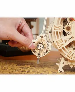 RoboTime 3D drevené mechanické puzzle Sovie hodiny
