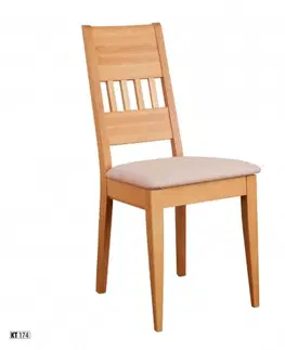 Drewmax Jedálenská stolička - masív KT174 | buk / koža Morenie: Rustikal