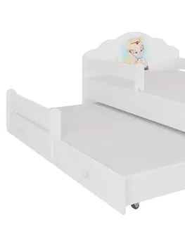 ArtAdrk Detská posteľ CASIMO II | s prístelkou a zábranou Prevedenie: Modrý macko