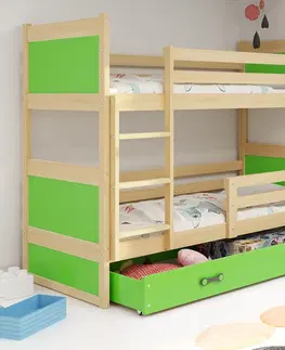 BMS Detská poschodová posteľ RICO | borovica 80 x 190 cm Farba: Sivá