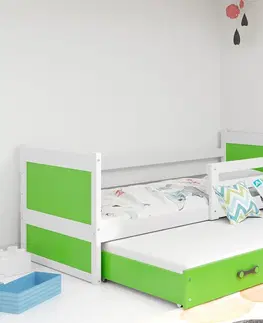 BMS Detská posteľ  s prístelkou RICO 2 | biela 80x190 cm Farba: Sivá