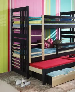 ArtBed Detská poschodová posteľ s prístelkou Roland III Prevedenie: Morenie - Farba