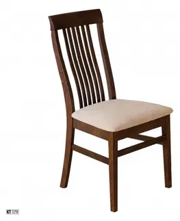 Drewmax Jedálenská stolička - masív KT179 | buk / koža Morenie: Orech