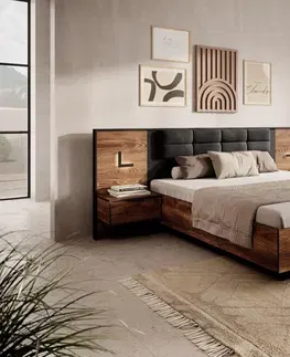 ArtLas Manželská posteľ MANITO | 160 x 200 cm Prevedenie: Posteľ s dreveným roštom bez matraca
