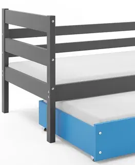 BMS Detská posteľ s prístelkou ERYK 2 | sivá Farba: Sivá / biela, 200 x 90 cm