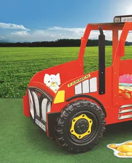 Detská posteľ Traktor červený