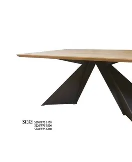 Drewmax Jedálenský stôl Metal ST372 / dub Farba: Dub brendy, Prevedenie: C 240 x 750 x 100 cm