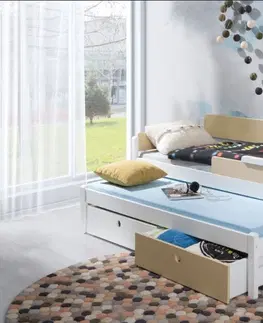 ArtBed Detská drevená posteľ s prístelkou NATU I Prevedenie: Borovica prírodná