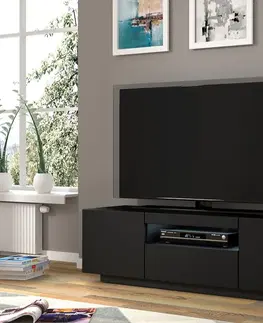 ARTBm TV stolík AURA 150 | čierny mat Variant: s LED osvetlením