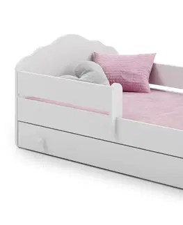 ArtAdrk Detská posteľ CASIMO | so zásuvkou a zábranou Prevedenie: Dievča s krídlami