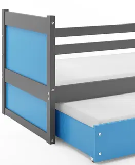 BMS Detská posteľ s prístelkou RICO 2 | sivá 80 x 190 cm Farba: Biela