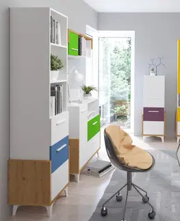 WIP Detská izba HEY 3 Farba: Dub artisan/biela/žltá