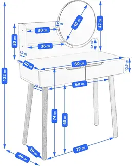 ArtJum Toaletný stolík SCANDI 2 LED | CM-254121