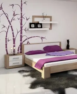 WIP Manželská posteľ VIKI 10 | s roštom Farba: Biela / čierny lesk