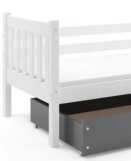 BMS Detská posteľ s úložným priestorom CARINO | 90 x 200 cm Farba: biela / modrá