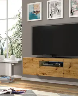 ARTBm TV stolík AURA 150 | dub artisan Variant: bez LED osvetlenia
