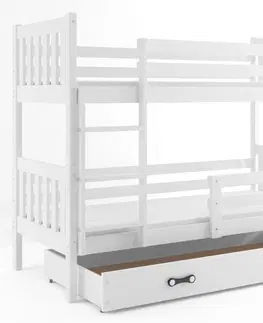 BMS Poschodová detská posteľ CARINO | 80 x 190 cm Farba: Sivá / biela