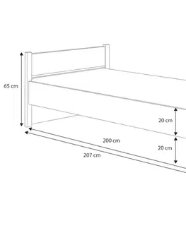 ArtAdrk Jednolôžková posteľ MARCELLO | 90 x 200 cm Prevedenie: s úložným priestorom