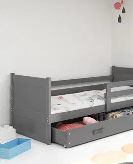 BMS Detská posteľ RICO 1 | sivá 90 x 200 cm Farba: Modrá