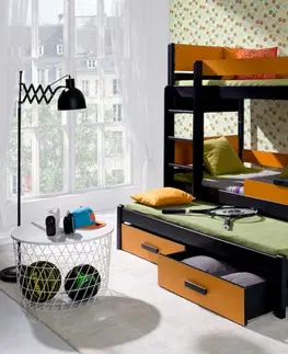 ArtBed Detská poschodová posteľ s prístelkou AUGUSTO Prevedenie: Morenie - Akryl