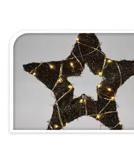 Vianočná LED hviezda Browee tmavohnedá, 30 LED 39 x 37 x 4 cm