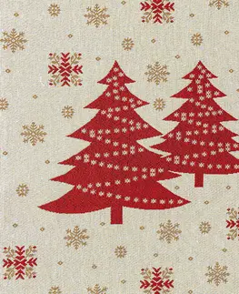 BO-MA Trading Vianočný obrus gobelín Stromčeky, 100 x 100 cm