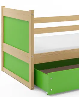 Detská posteľ RICO 1 / BOROVICA 185x80 Farba: Zelená